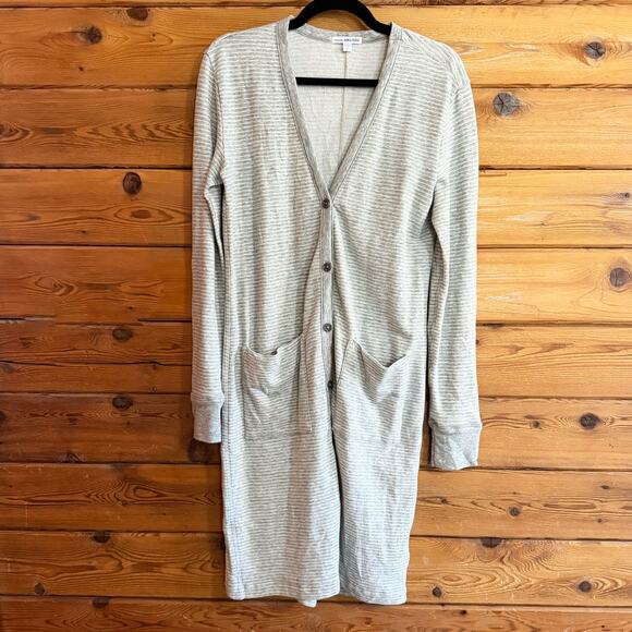 James Perse Standard Button Down Extra Length Sweater 2 - Picture 1 of 7
